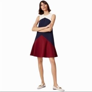 TORY BURCH red white/cream and blue swing dress